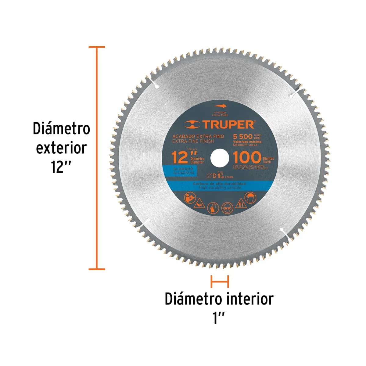 DISCO DE SIERRA CIRCULAR TRUPER 12" 1X100 ST-12100A 12686