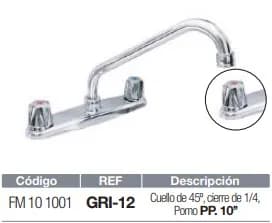 MEZCLADORA P/FREGADERO FERMETAL GRI-12