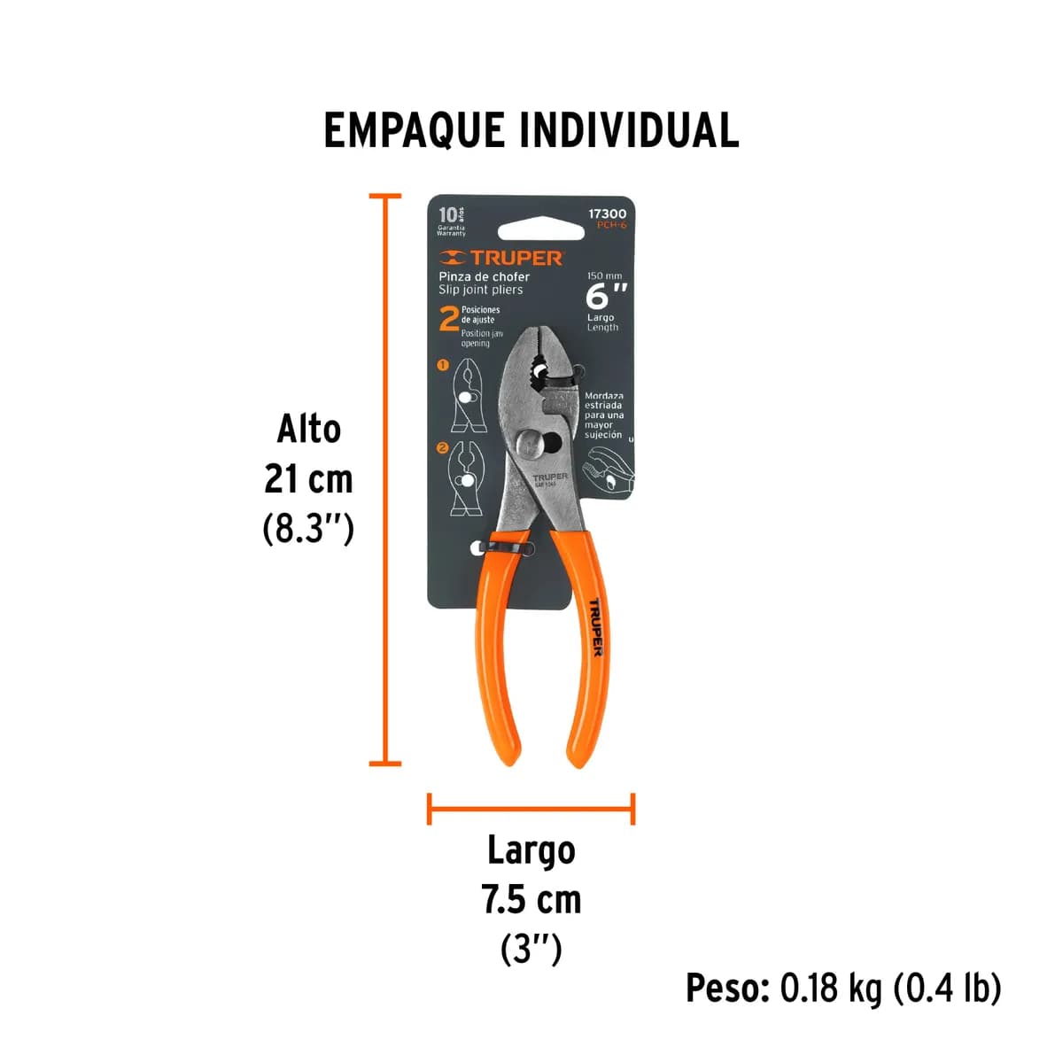 ALICATE MECANICO 6 FORRADO TRUPER PCH-6 17300