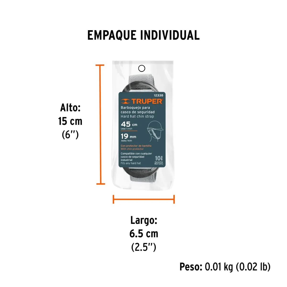 BARBOQUEJO PARA CASCO SEG TRUPER 12338 BARBO-B 45CM X 19MM
