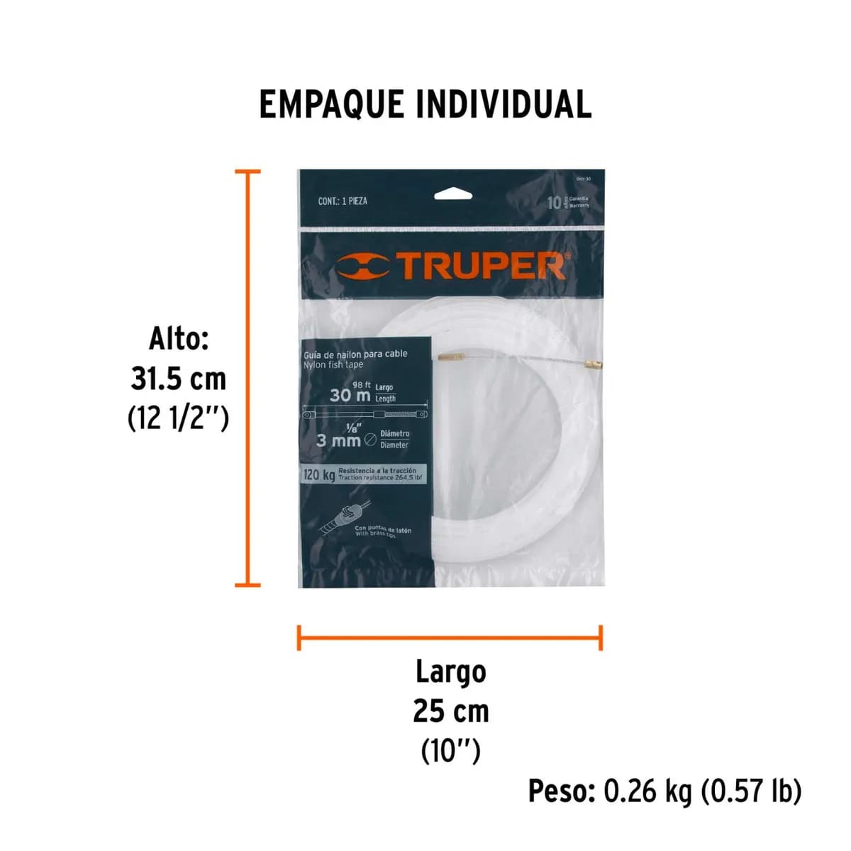 CINTA P/ELECTRICISTA TRUPER 30MTR GNY-30 17758