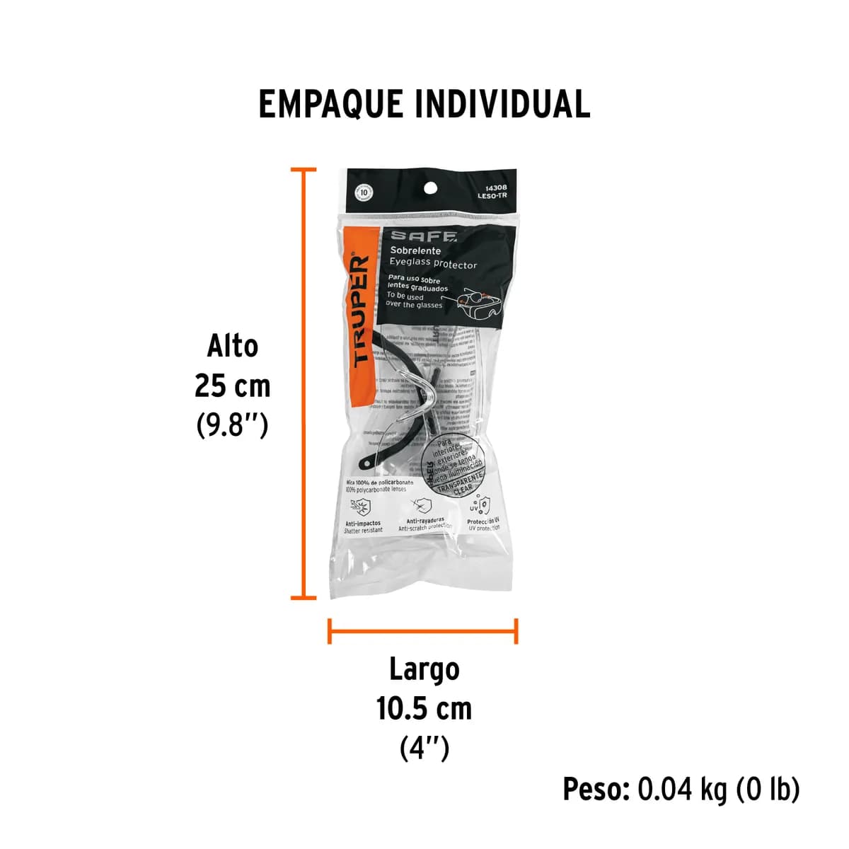 LENTE TRUPER SOBRELENTE TRANSPARENTE 14308 leso-tr