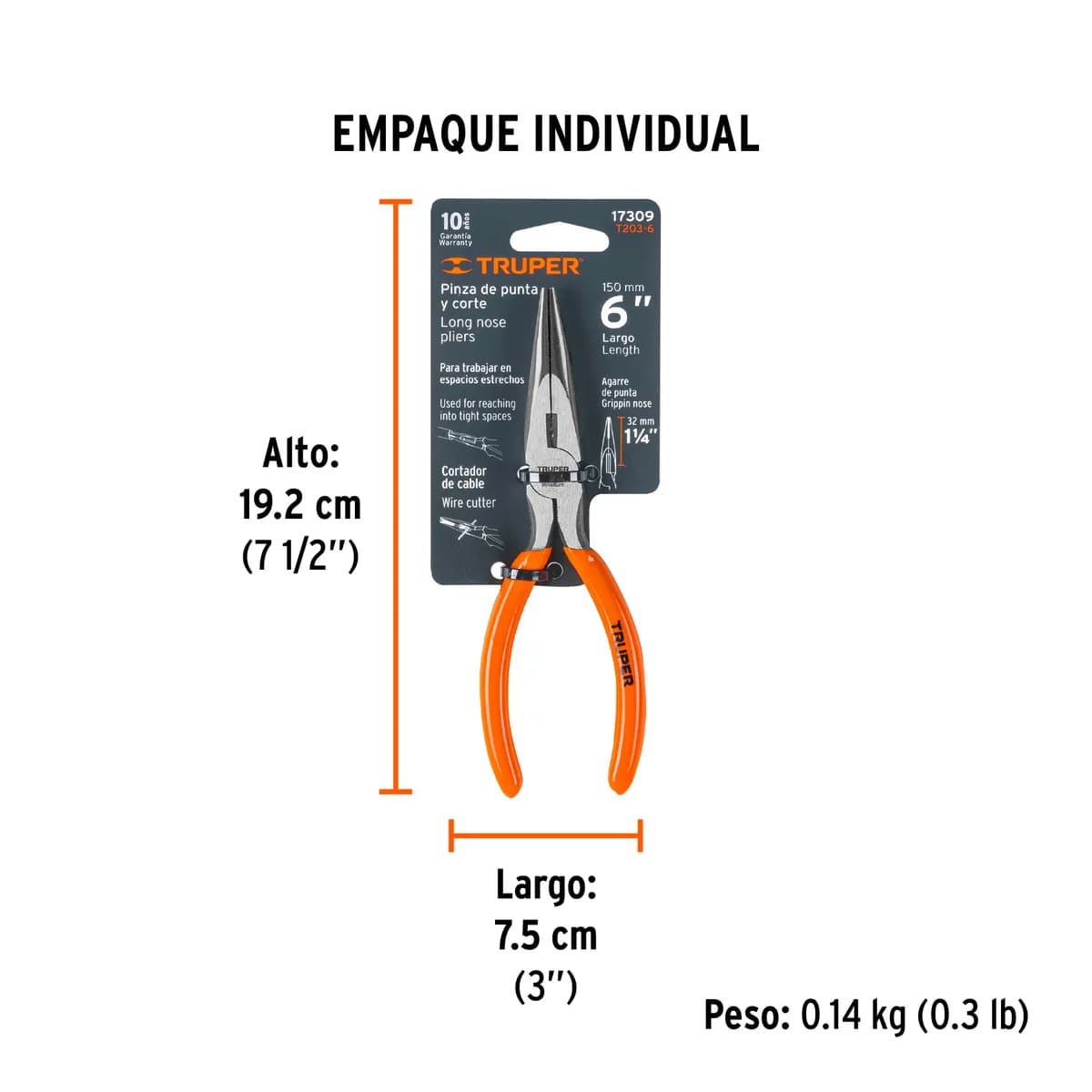 PINZA TRUPER PUNTA & CORTE 6" T-203-6 17309