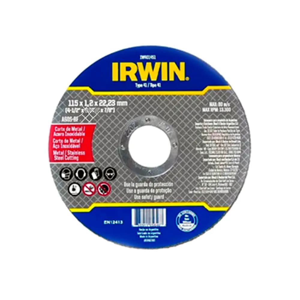 DISCO IRWIN CORTE METAL PLANO 4-1/2 X X0.047 X 7/8 401452