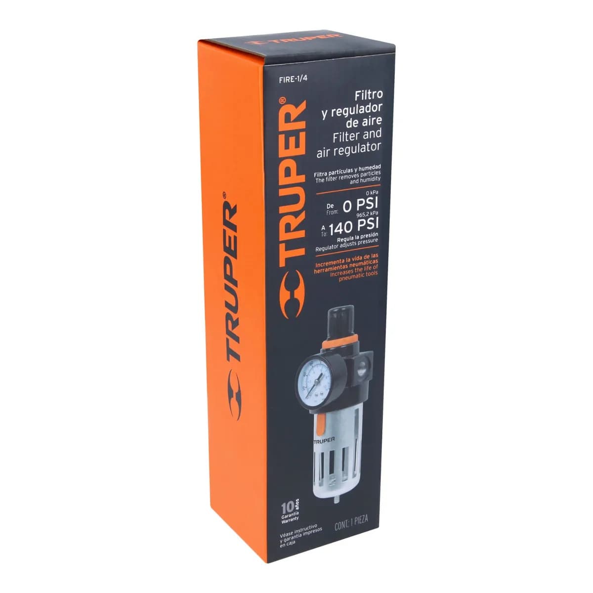 Filtro y Regulador de Aire 0-140psi TRUPER FIRE-1/4 18238 (v#36 vitrina)