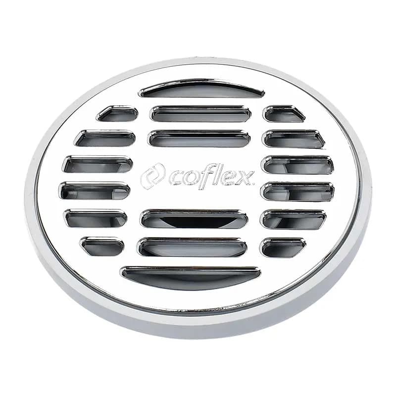 REJILLA DE PISO COFLEX REDONDA INOX PVC CROMADA PC-151 046606 plastica