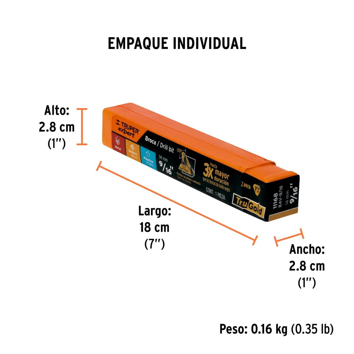 BARRENA HSS BAV 9/16 TRUPER ALTA VELOCIDA COBALTO 11168