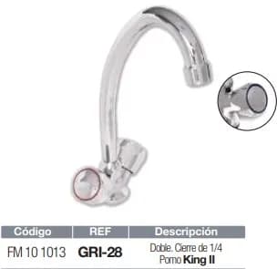 MEZCLADORA FREGADERO BAR DOBLE FERMETAL GRI-28 (M#35+35) lavamano