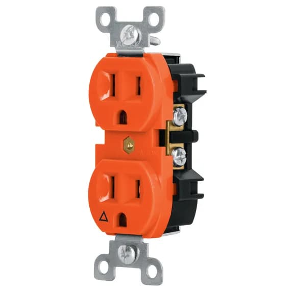 TOMACORRIENTE DOBLE UPS 15A NARANJA 120V U83