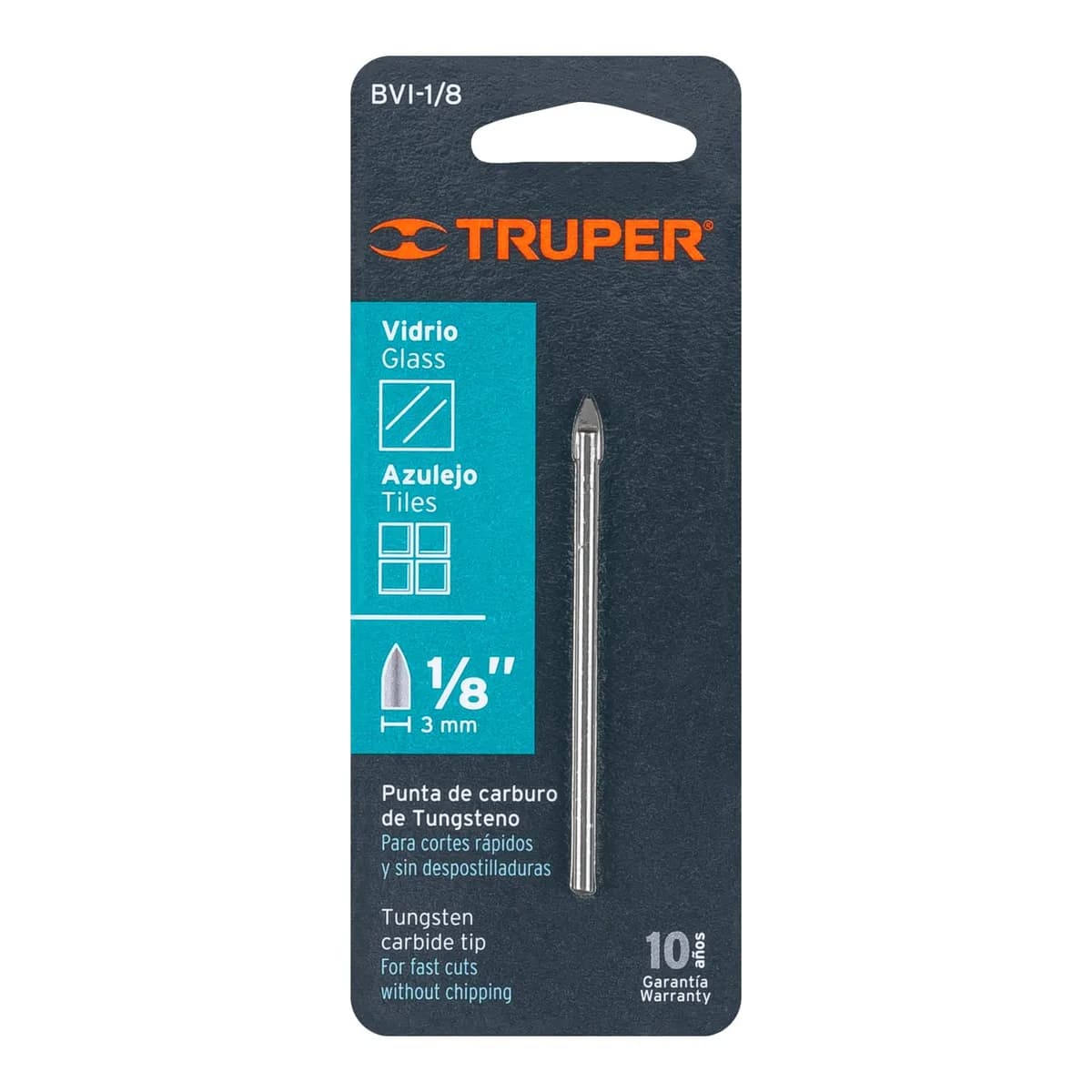 Barrena p/vidrio 1/8 ceramica azulejo TRUPER BVI-1/8 11700