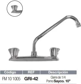 MEZCLADORA FREGADERO FERMETAL PICO ALTO GRI-42 t/sayco