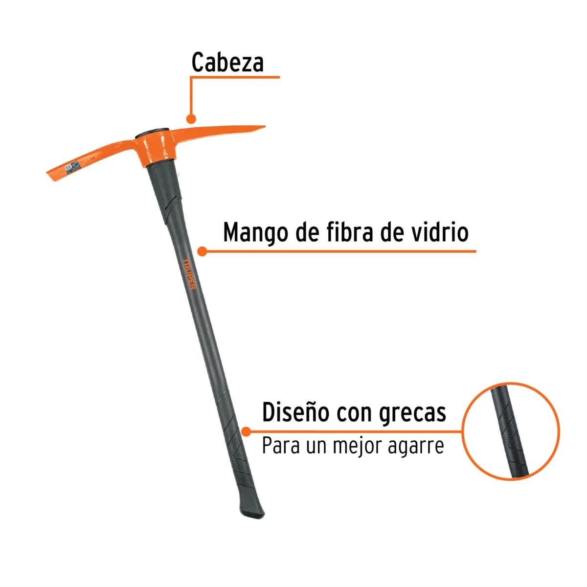 ZAPAPICO TRUPER 5lbs mango Fibra 5LBS TP-5M 18647