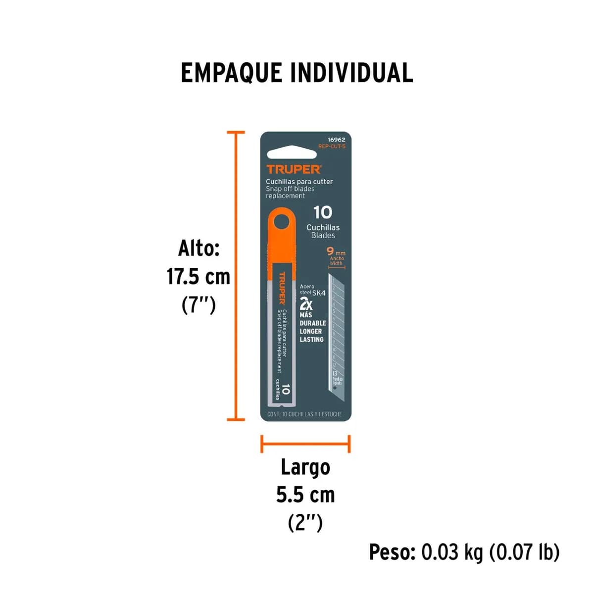 REPUESTO D/NAVAJA TRUPER 9mm 10/1 REP-CUT-5 16962