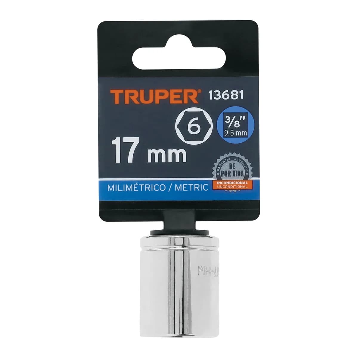 CUBO 17MM X 3/8 TRUPER 13681 D-3817-HM mecanico