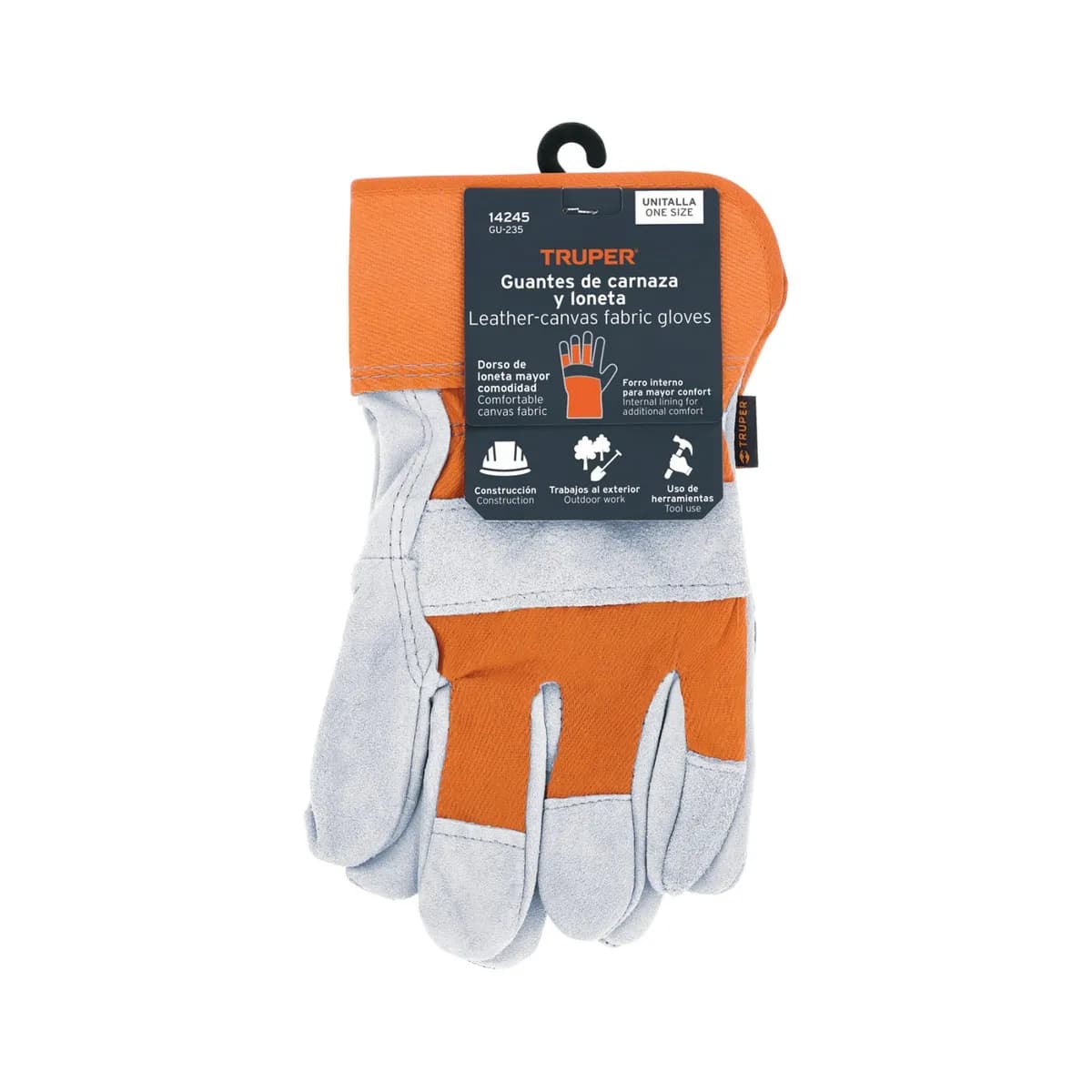 Guante p/Obrero TRUPER GU-TECA gu-235 14245 cuero corto