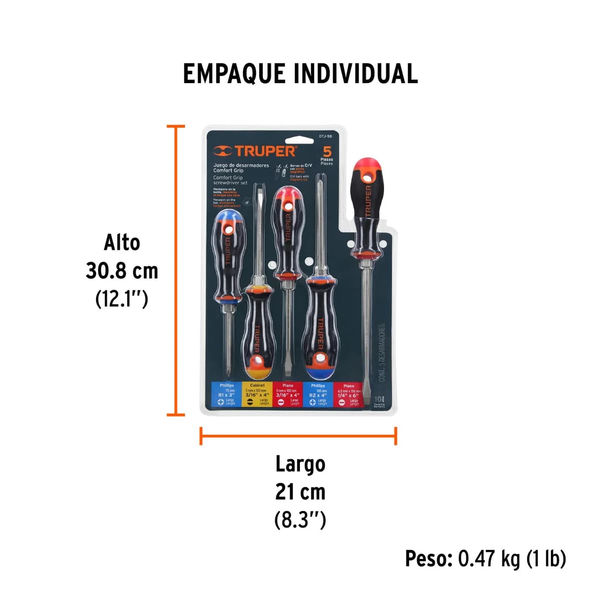 JUEGO DESTORNILLADOR TRUPER 5/1 DTJ-5B 14138