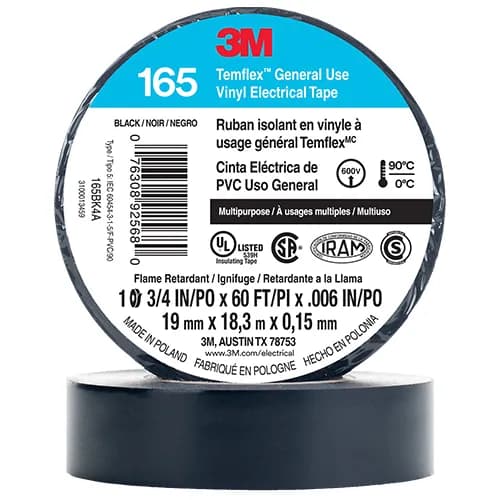Tape vinil temflex 3M Grande 165 60x3/4 NEGRO GRANDE electrico sust 1711