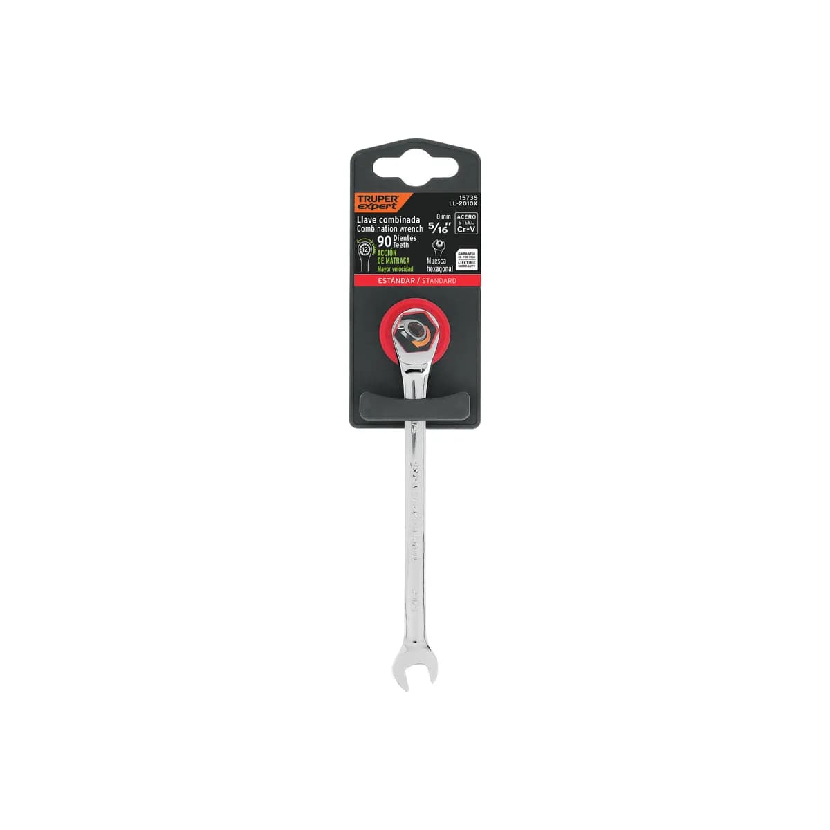 LLAVE COMBINADA 5/16 TRUPER C/CHICHARRA MATRACA LL-1210X 15735