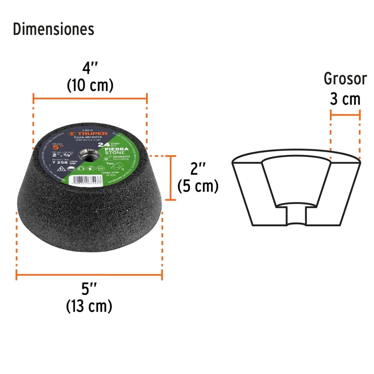 DISCO COPA TRUPER PULIR 5PULG #24 C-352-PI 13786
