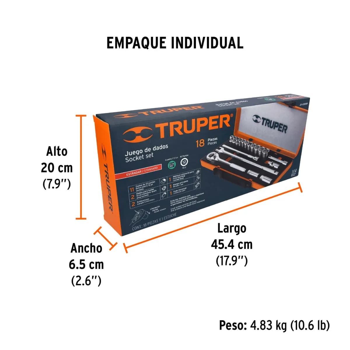 JUEGO CUBO 18 PZA TRUPER JD-1/2X19P 13934