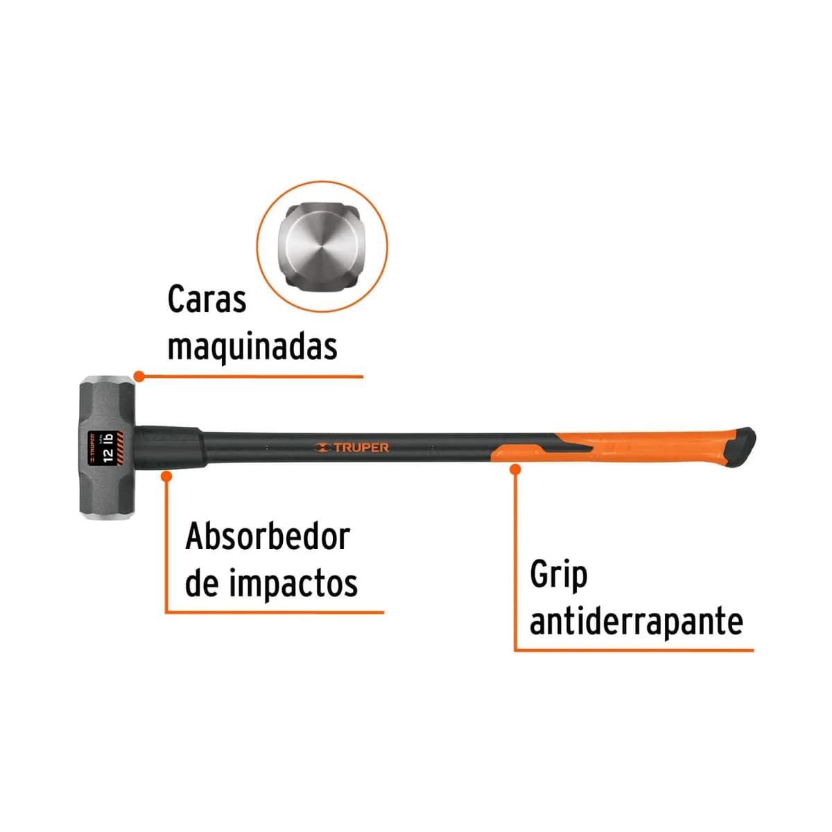MASETA TRUPER 12LIBS FIBRA MD-12F 16542