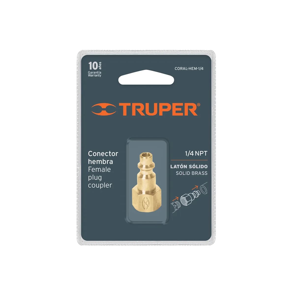 CONECTOR HEMBRA T/M CORAL 1/4 TRUPER coral-hem-1/4 19082 acople rapido