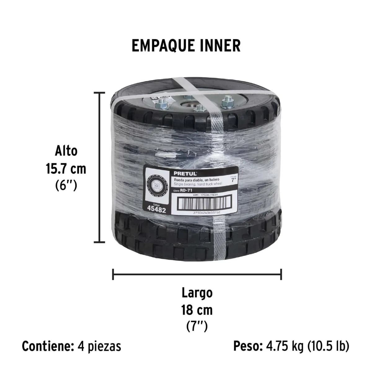 RUEDA P/CARRO CARGA 7 RD-71 TRUPER 45482