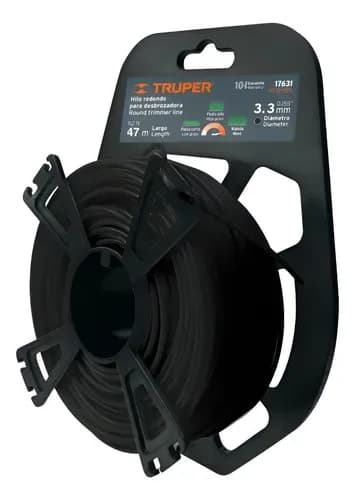 Hilo 3.3mmx34mts Redondo Negro TRUPER HLB-155 17631 p/podadora cortagrama desbrozadora
