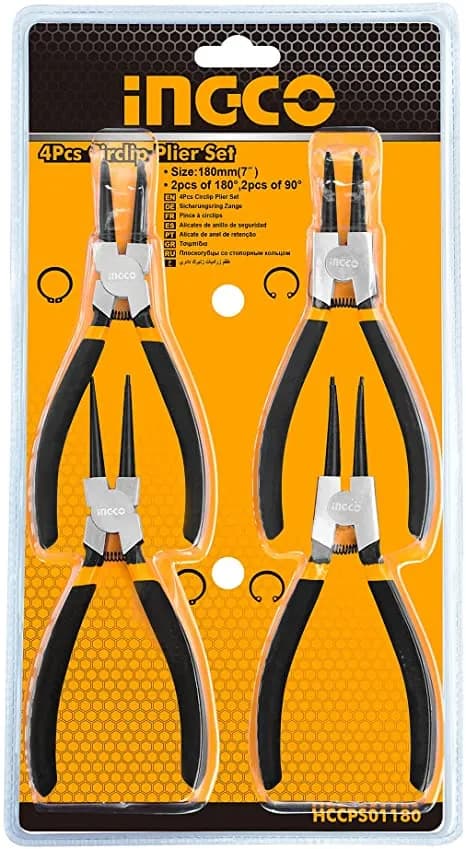 JUEGO DE PINZA P/CLIP INGCO 4/1 2PCS HCCPS01180 CANDADO