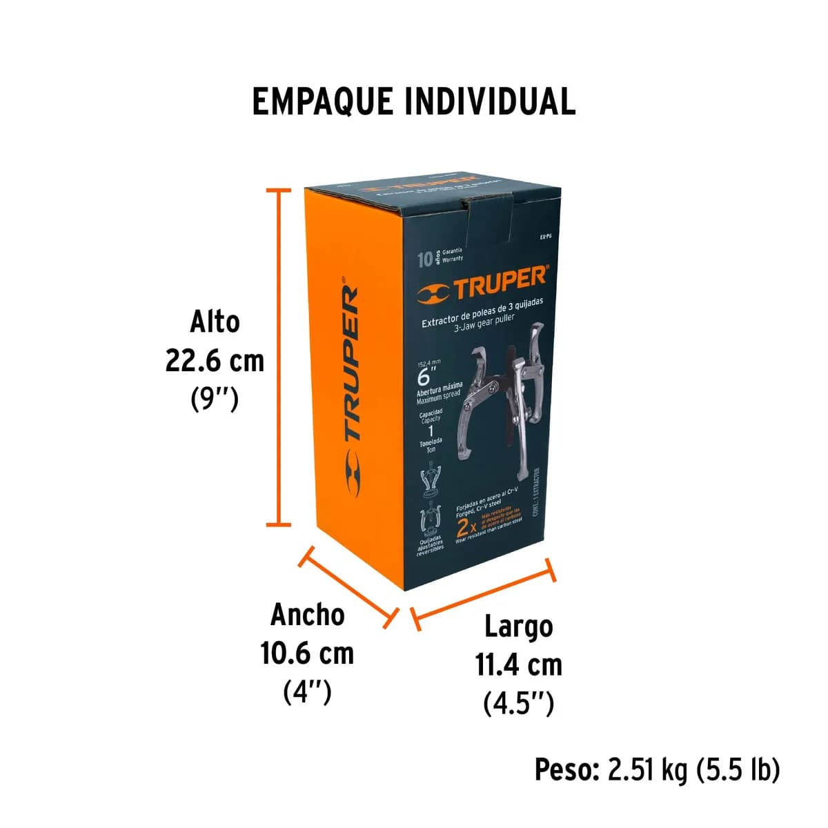 EXTRACTOR DE POLEAS 6 PULG 3 BRAZO TRUPER EX-P6 14506