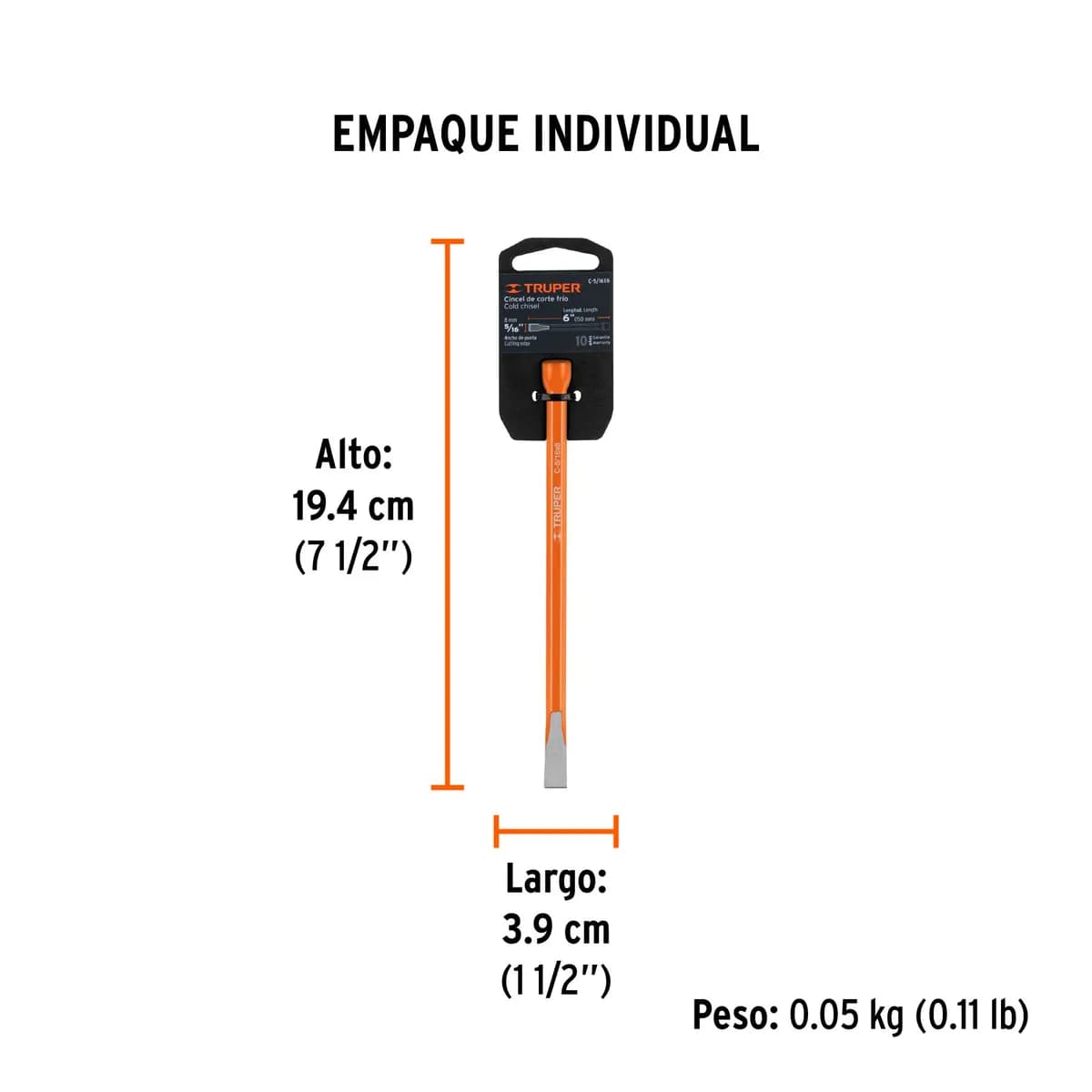 CINCEL PLANO 5/16X6 TRUPER C-5/16X6 12103