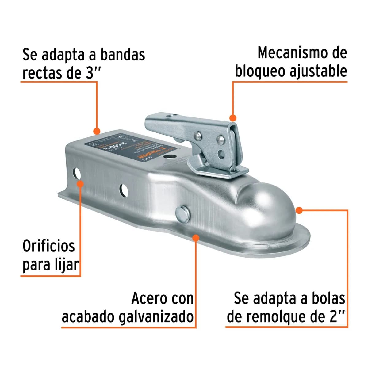 ACOPLADOR REMOLQUE BOLA 35 TRUPER 44442 FIERO