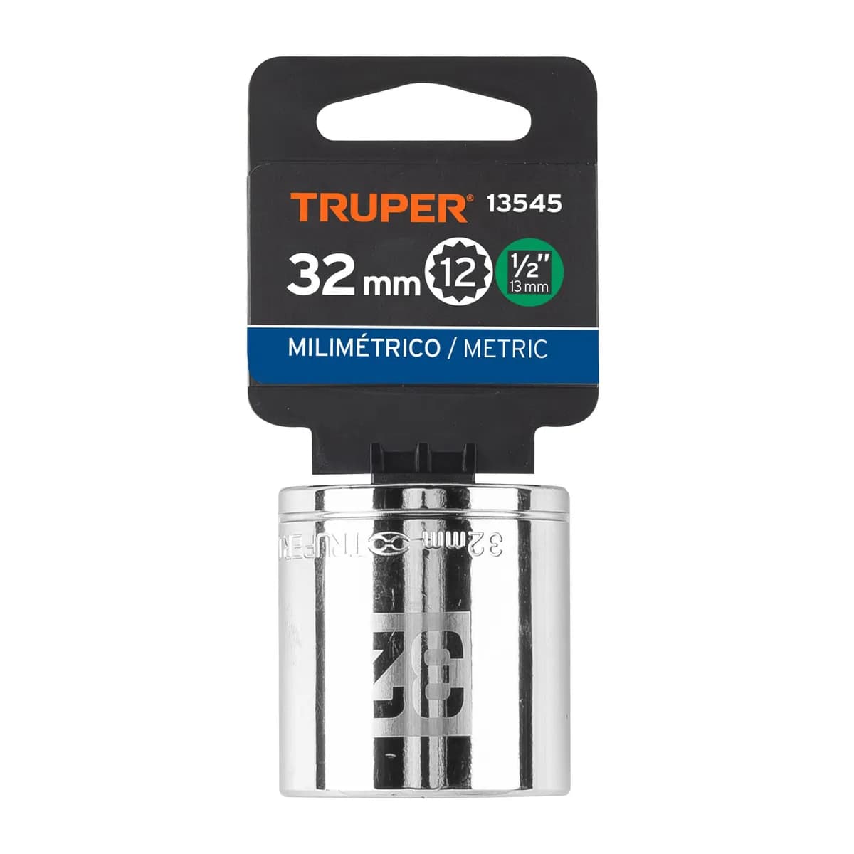 CUBO 32mm X 1/2 ESTRIADO TRUPER D-1232-EM 13545 MECANICO