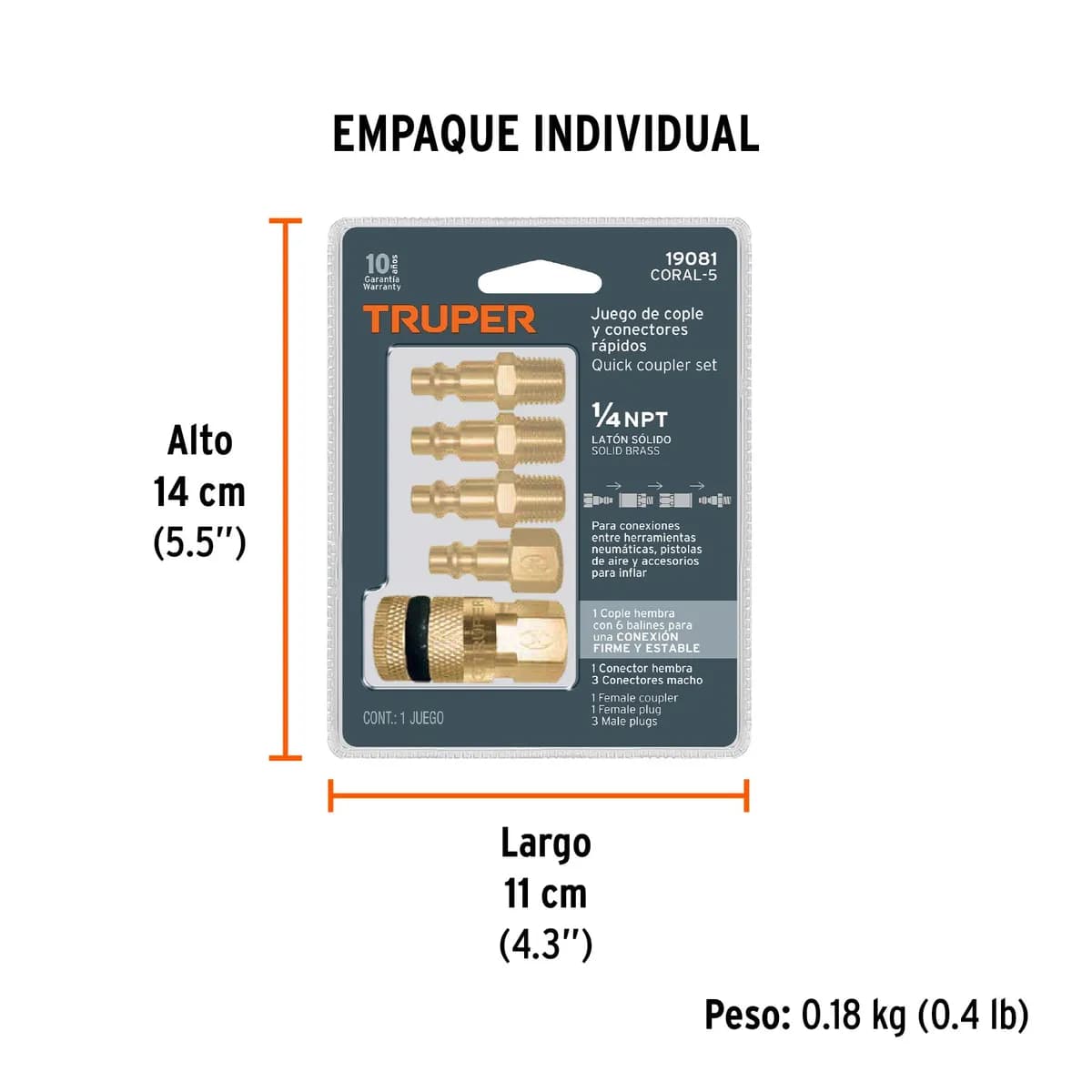 ACOPLE RAPIDO TRUPER CORAL-5 5/1 19081