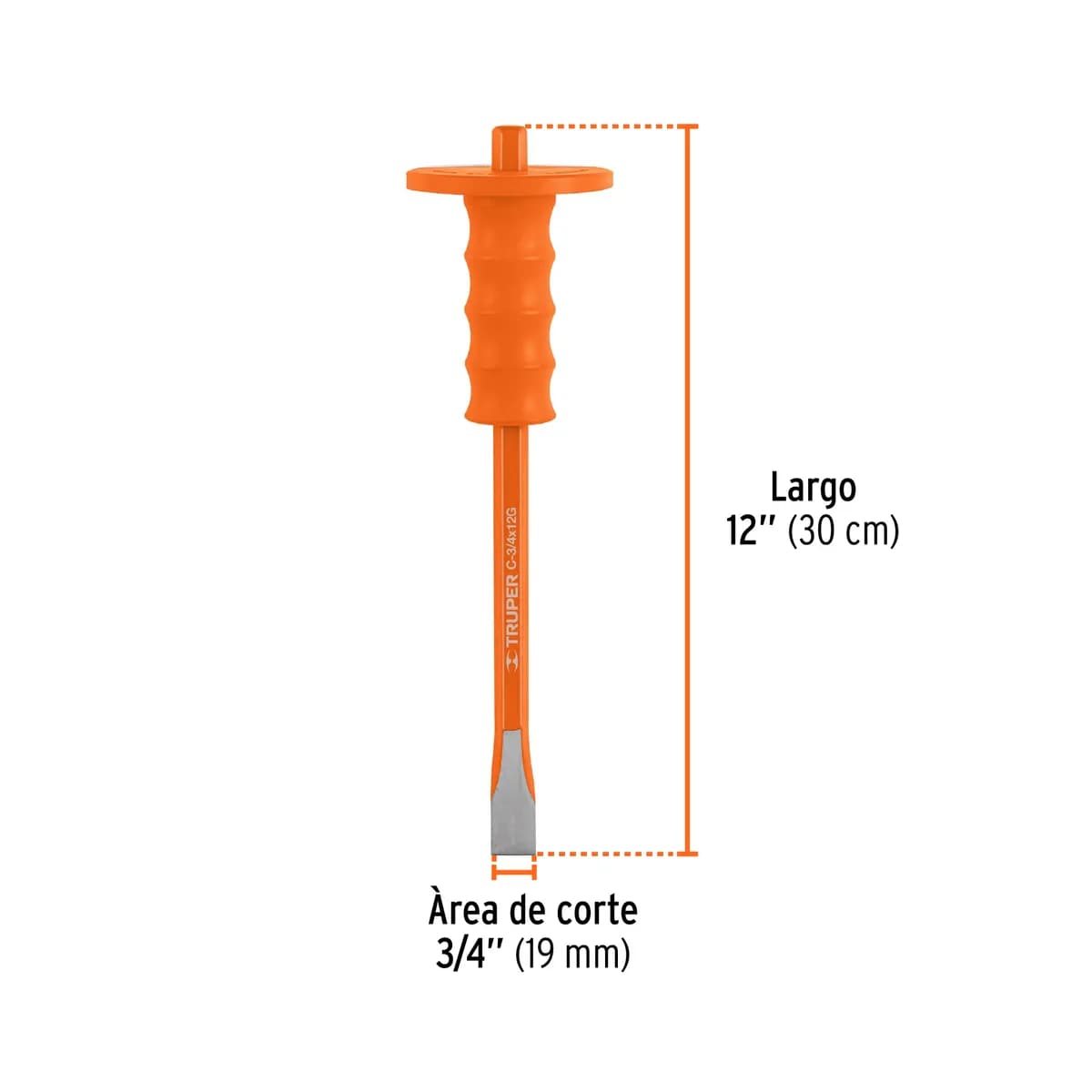 CINCEL PLANO 3/4"*12" TRUPER C/PROTECTOR C-3/4X12G 12172