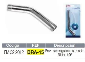BRAZO FERMETAL PARA REGADERA METAL 10PULG BRA-15 DUCHA