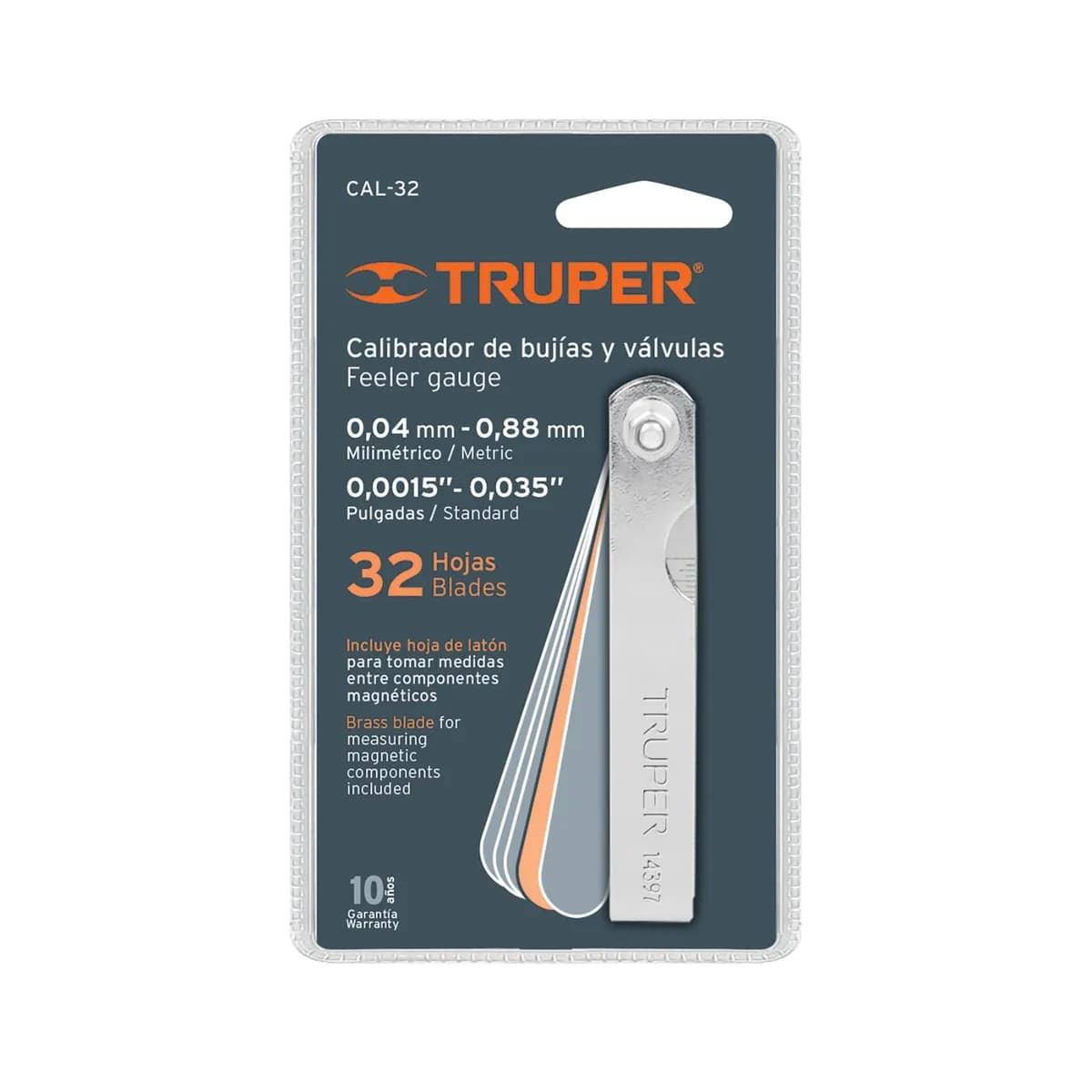 CALIBRADOR BUJIAS VALVULA TRUPER HOJA CAL-32 14397