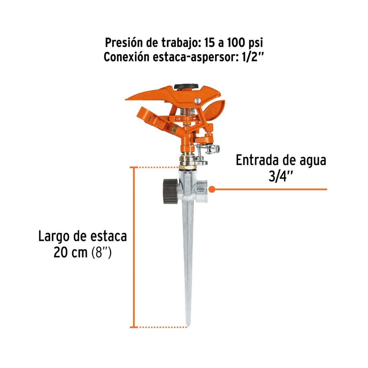 ASPERSOR METALICO HEAVY DUTY TRUPER 2VIAS ASP-11X 10321