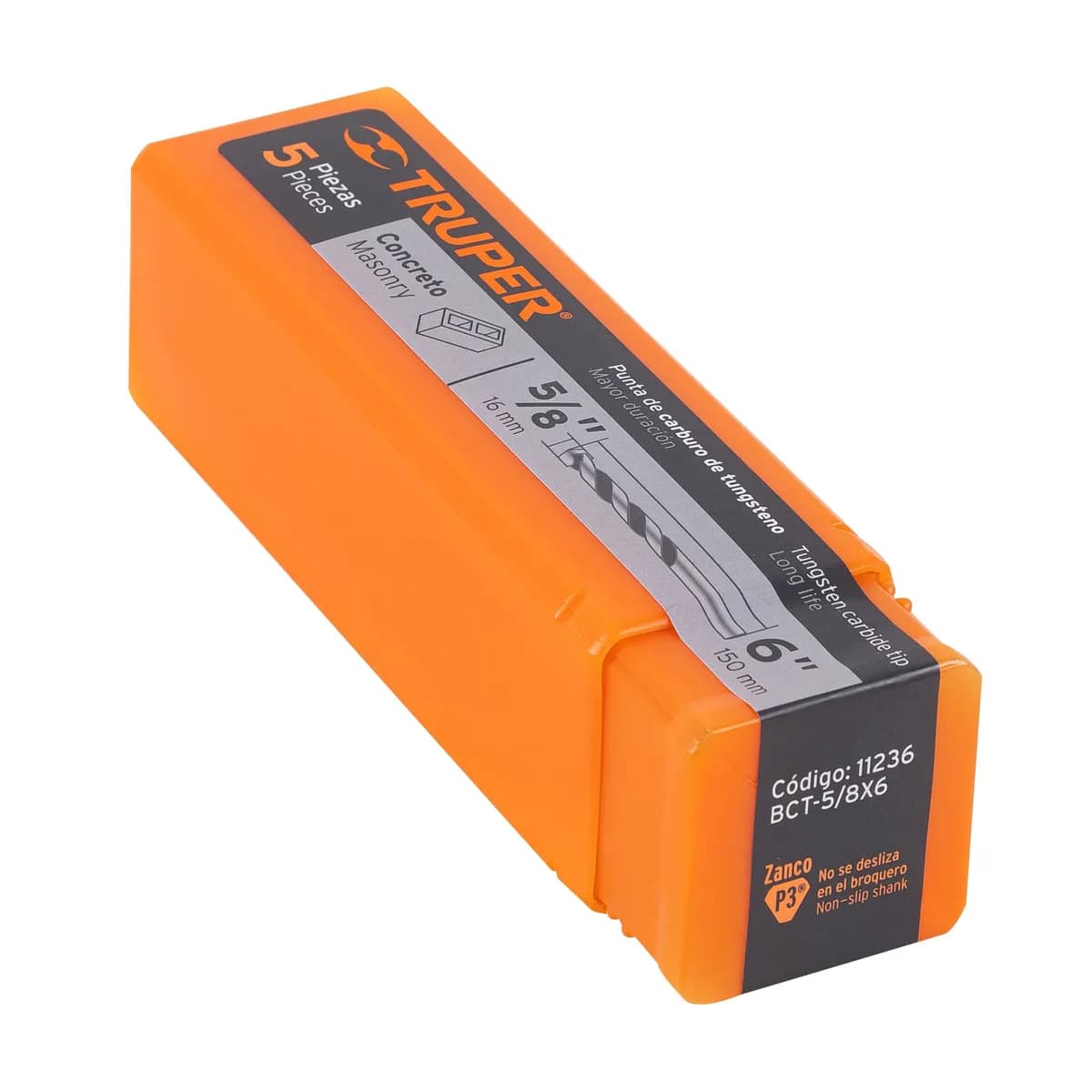 Barrena truper 5/8X6 pared bct-5/8x6 11236 Reducc mandril 3/8