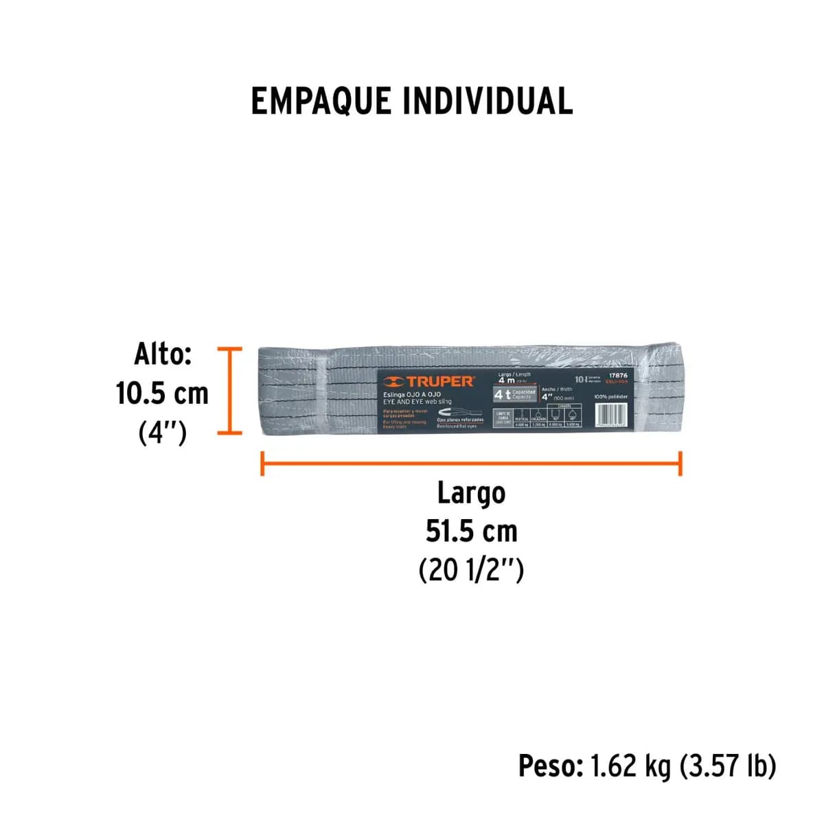 ESLINGA TRUPER GRIS 4"X4MT TRUPER esli-404 17876