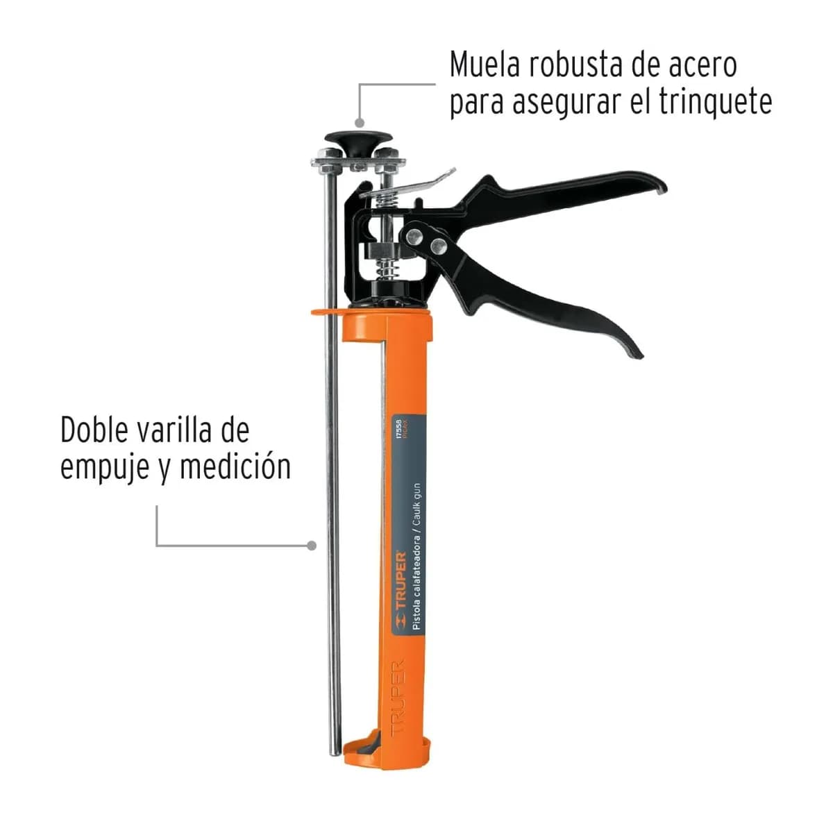 Pistola P/Masillar c/varilla empuje TRUPER PICA-X 17558 Naranja