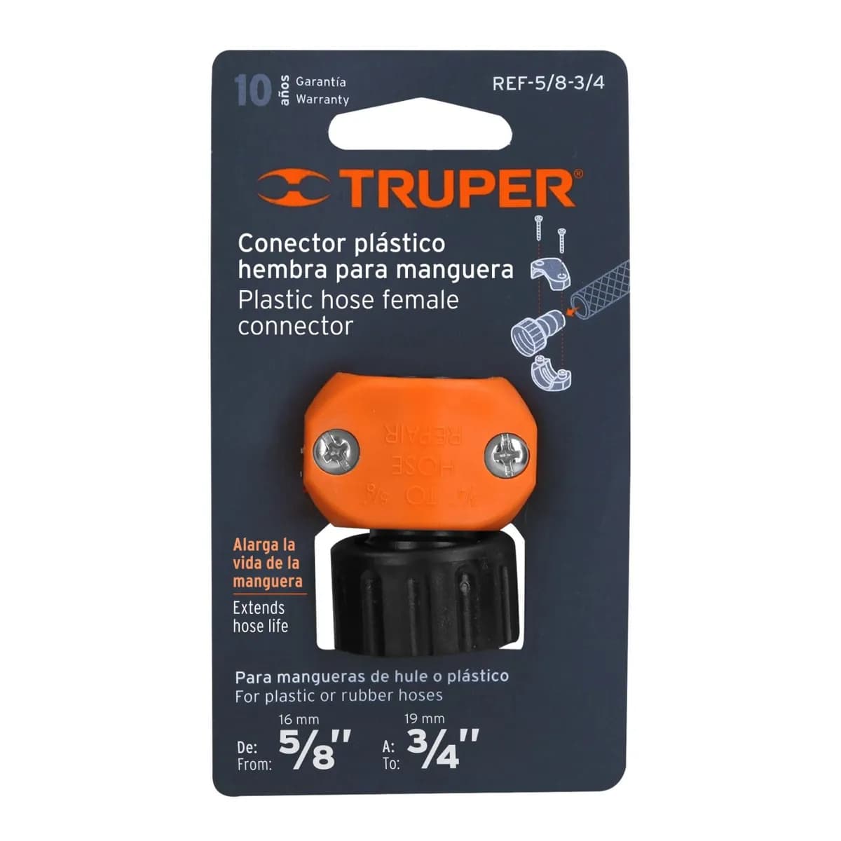 CONEXION HEMB. P/MANG. 5/8 - 3/4 TRUPER 12718