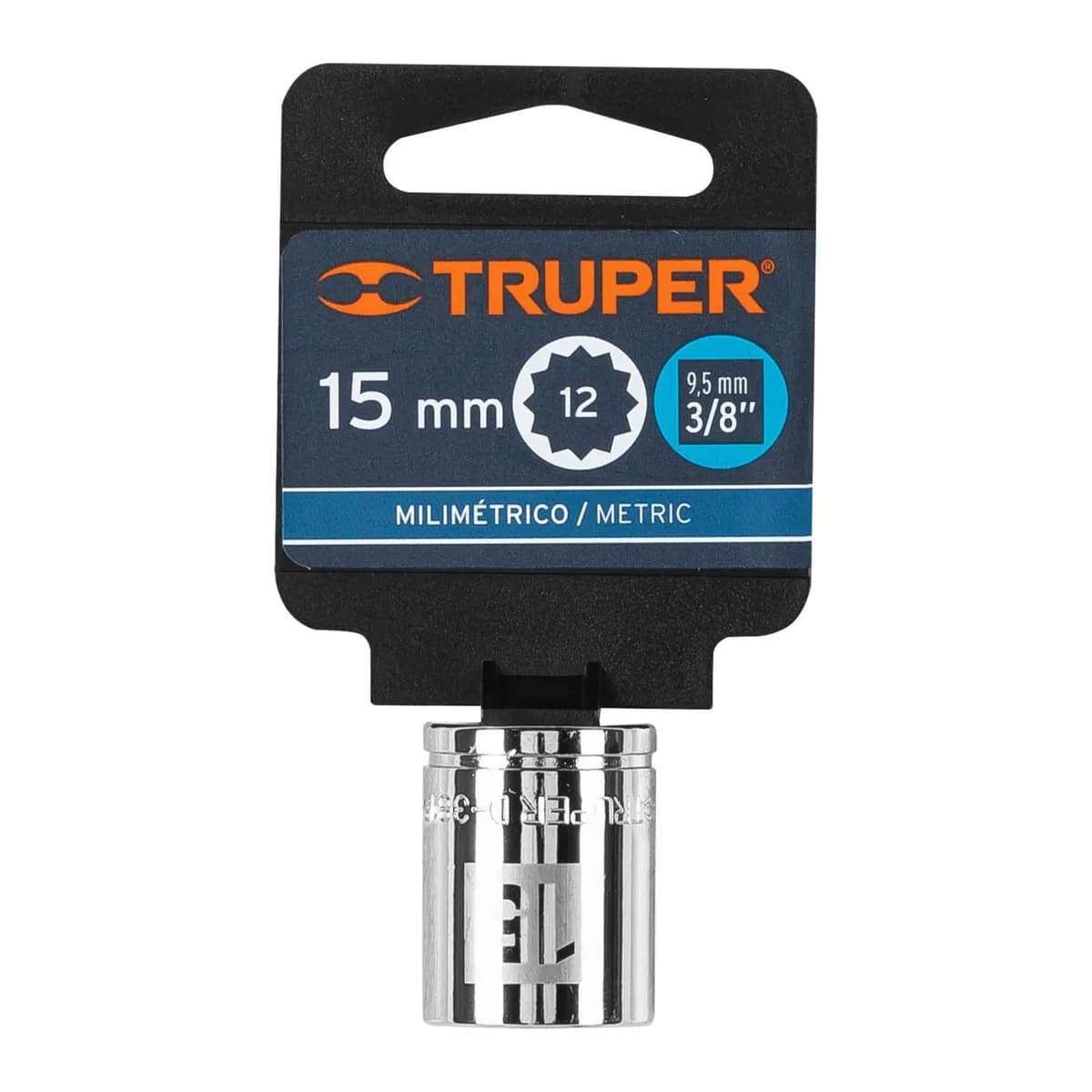 CUBO 15MM X 3/8 ESTRIADO TRUPER D-5215-M 13635 MECANICO