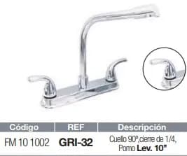 MEZCLADORA FREGADERO FERMETAL CUELLO CISNE GRI-32
