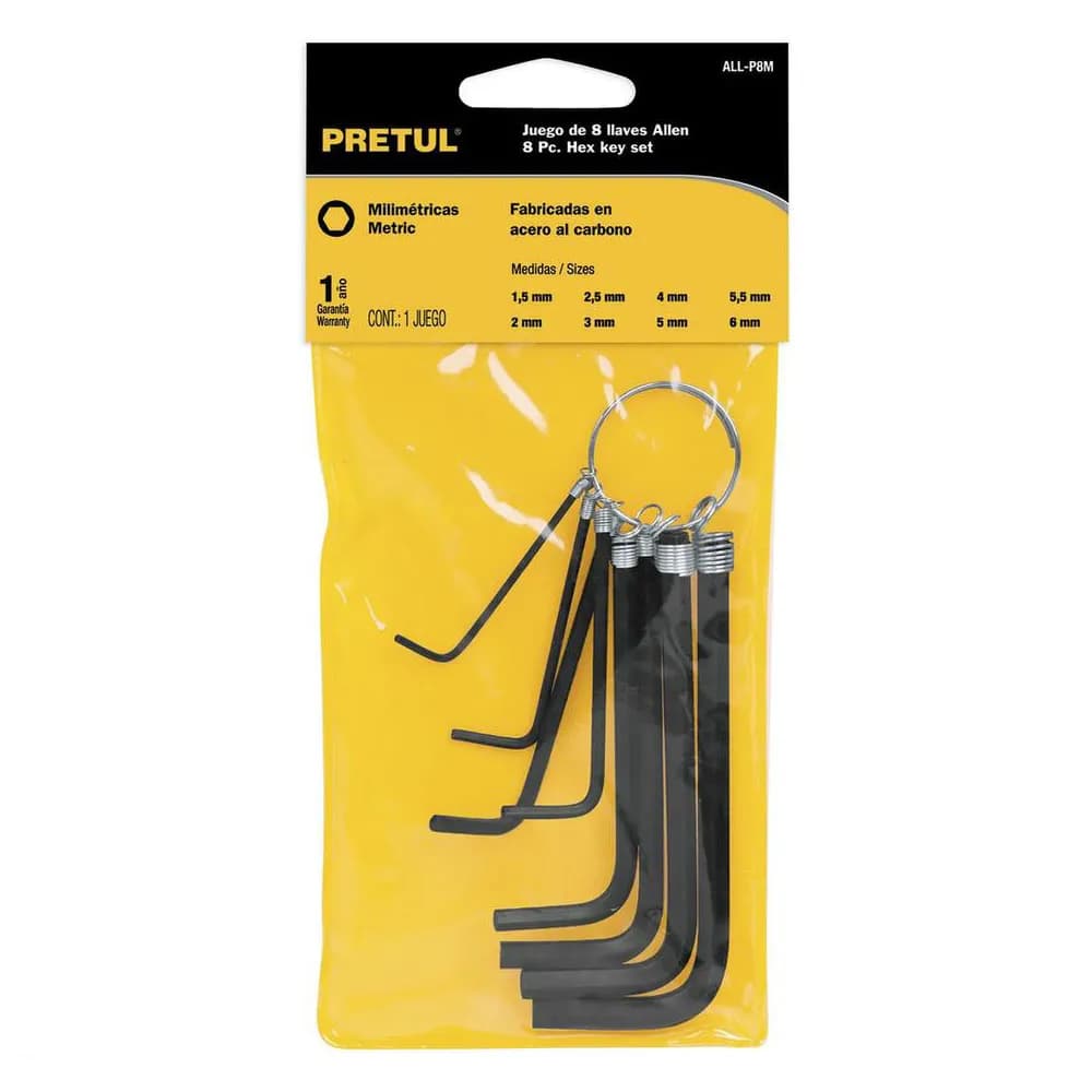 JUEGO DE LLAVE ALLEN 8PC pulgadas PRETUL 21850 ALL-P8P