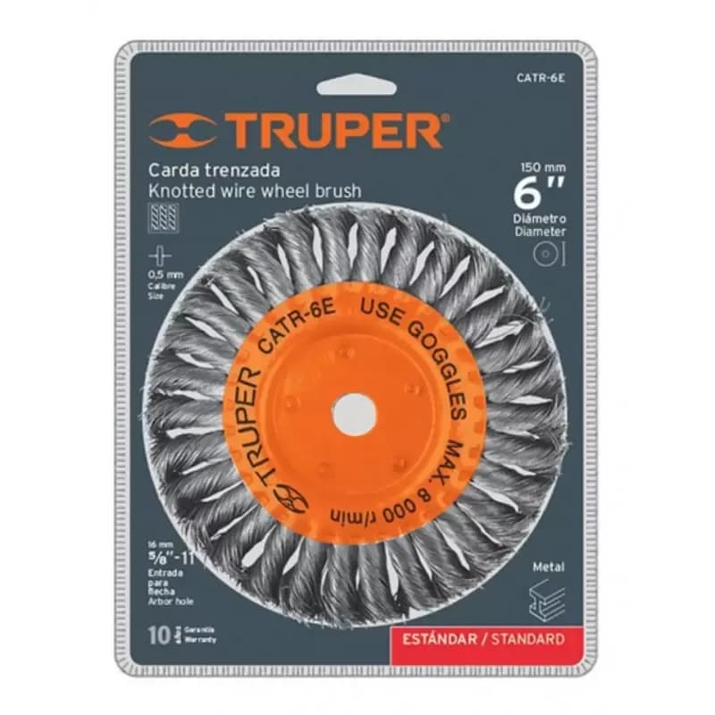 Cepillo Circular 6x5/8 Alambre Grueso TRUPER CATR-6E 11597 p/Pulidora 9000rpm