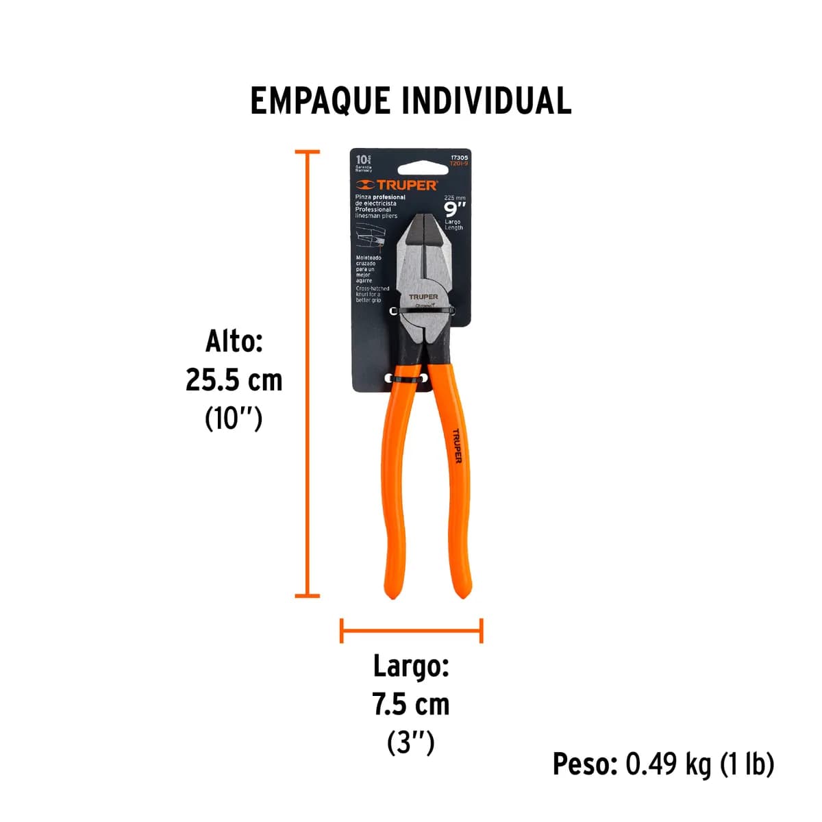 ALICATE ELECTRICO 9 PULG TRUPER T201-9 17305 PROFESIONAL