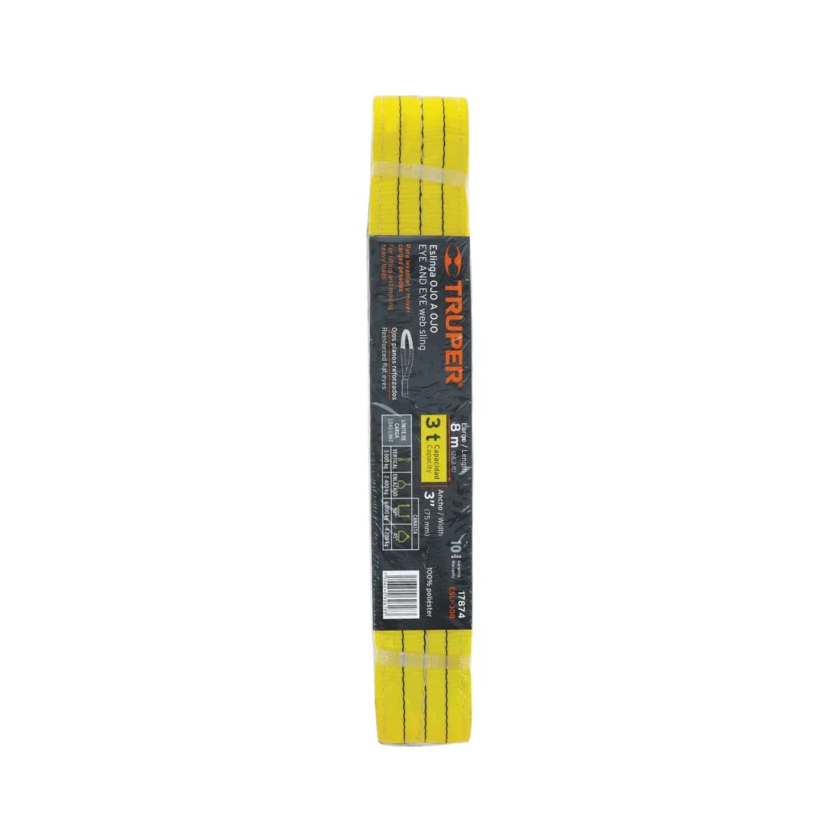 Eslinga 3pulgx8m 3ton TRUPER Amarilla ojos planos esli-308 17874
