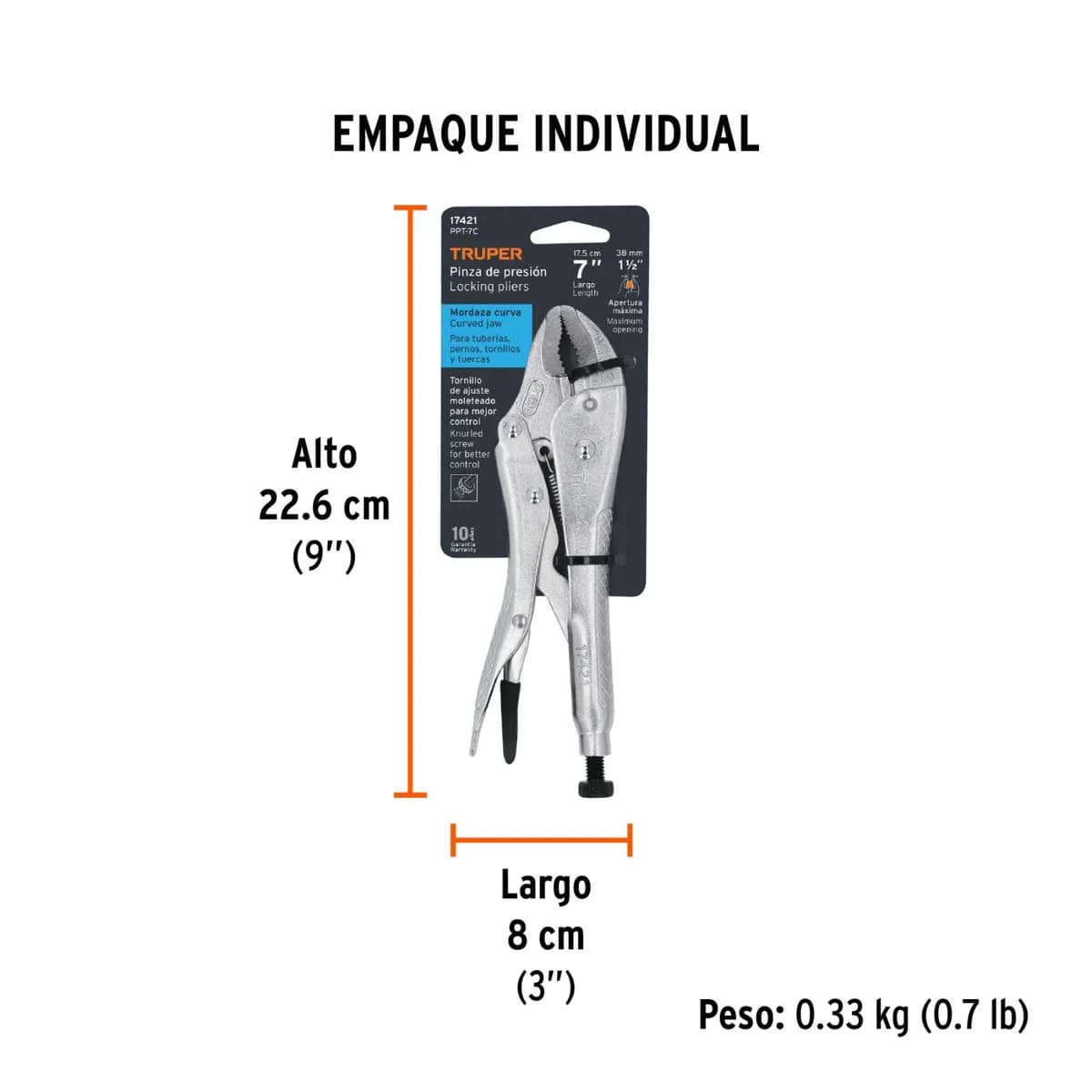 ALICATE PRESION CURVO 7 TRUPER PPT-7C 17421