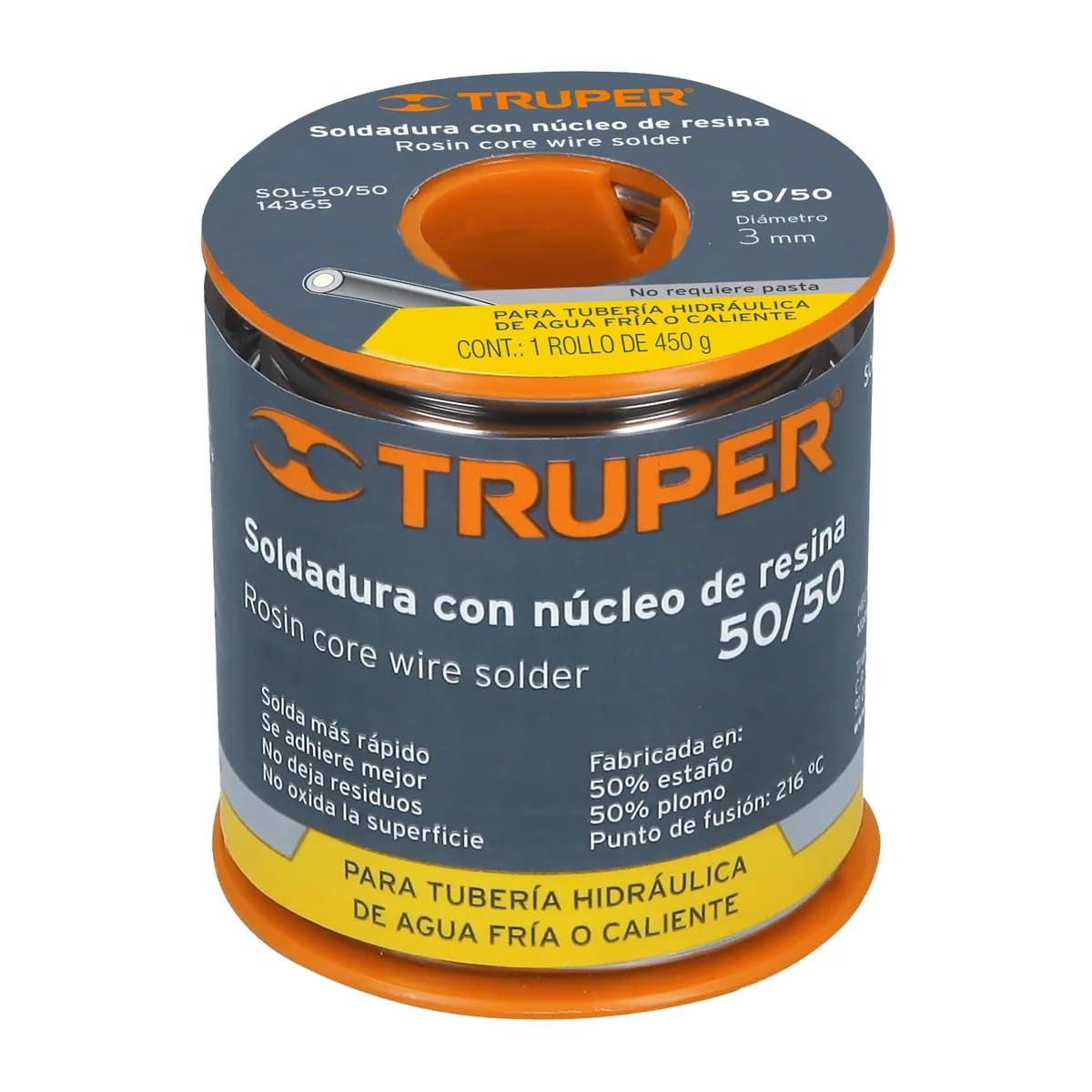 ESTANO TRUPER 3MMX8M 50/50 NUCLEO RESINA SOL-50/50 14365